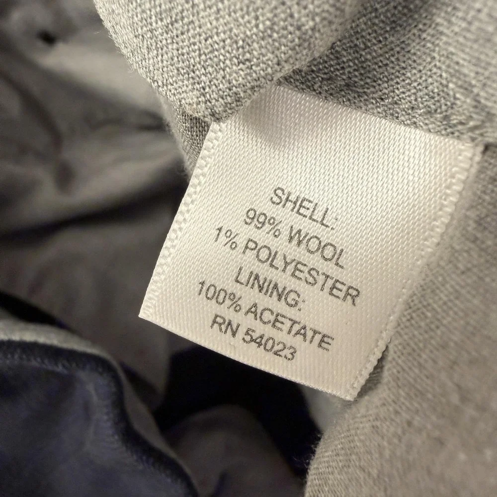Banana Republic‎ Dress Pants Mens 32x32 Blue Wool Check Classic Fit Altered Hem